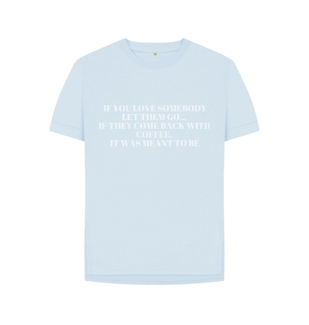 Sky Blue Organic Cotton Woman's T-Shirt Coffee