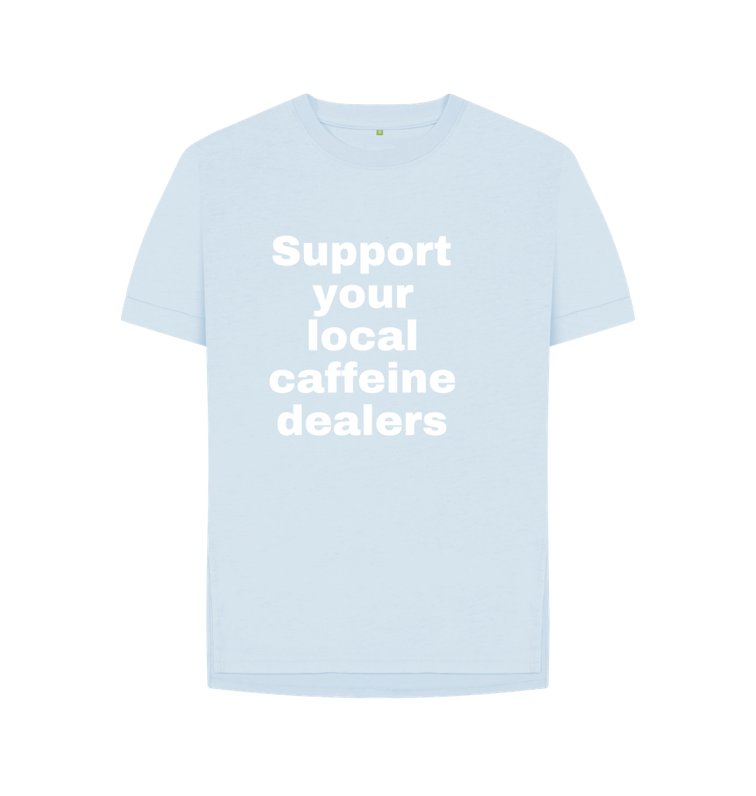 Sky Blue Organic Cotton Woman's T-shirt Caffeine