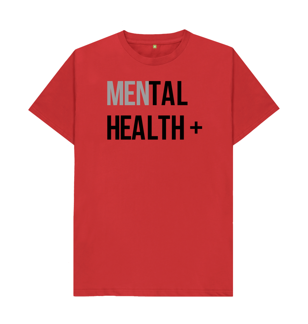 Red Men's Mental Health Positive Organic Cotton T-Shirt