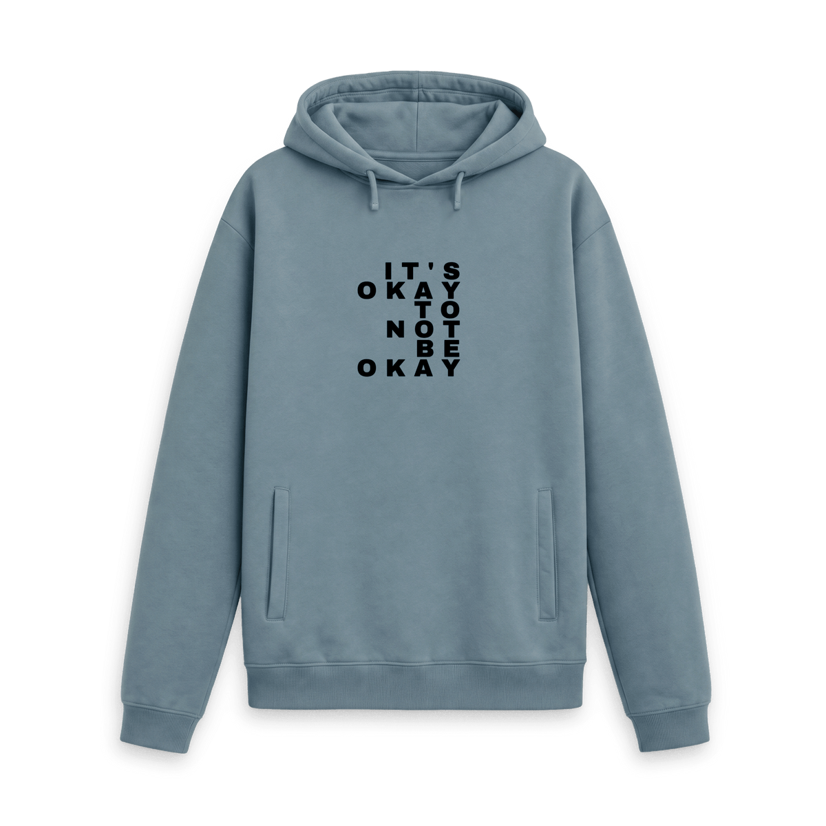 Stone Blue Printed Hoody Front