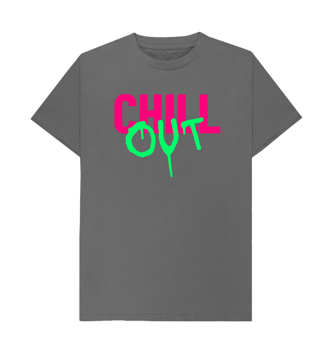 Slate Grey Organic Cotton Men's T-shirt Chill Out