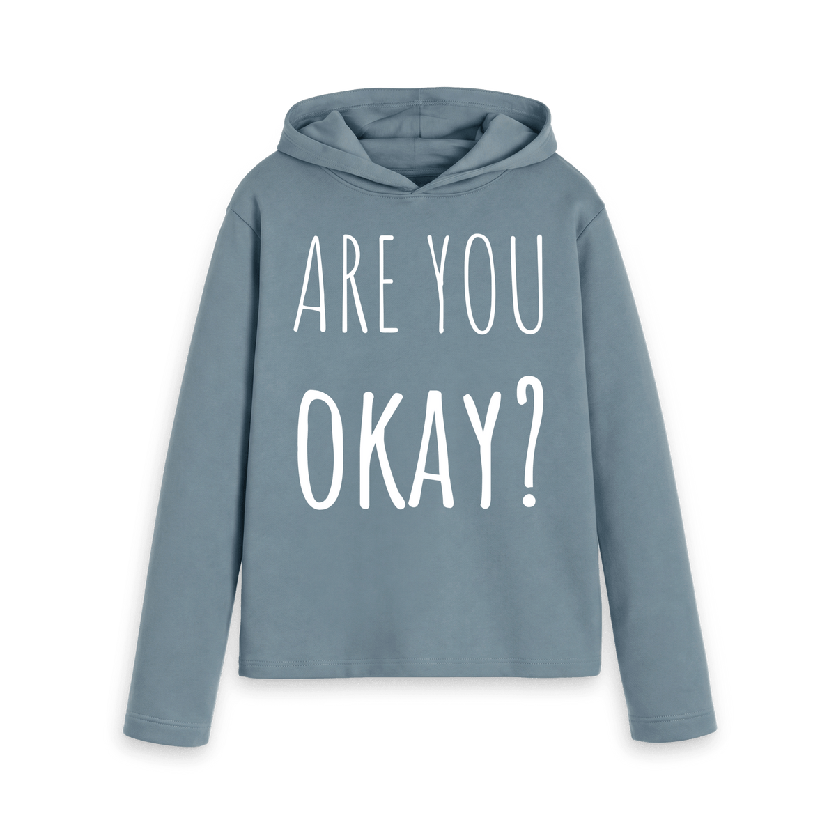 Stone Blue Printed Hoody Front