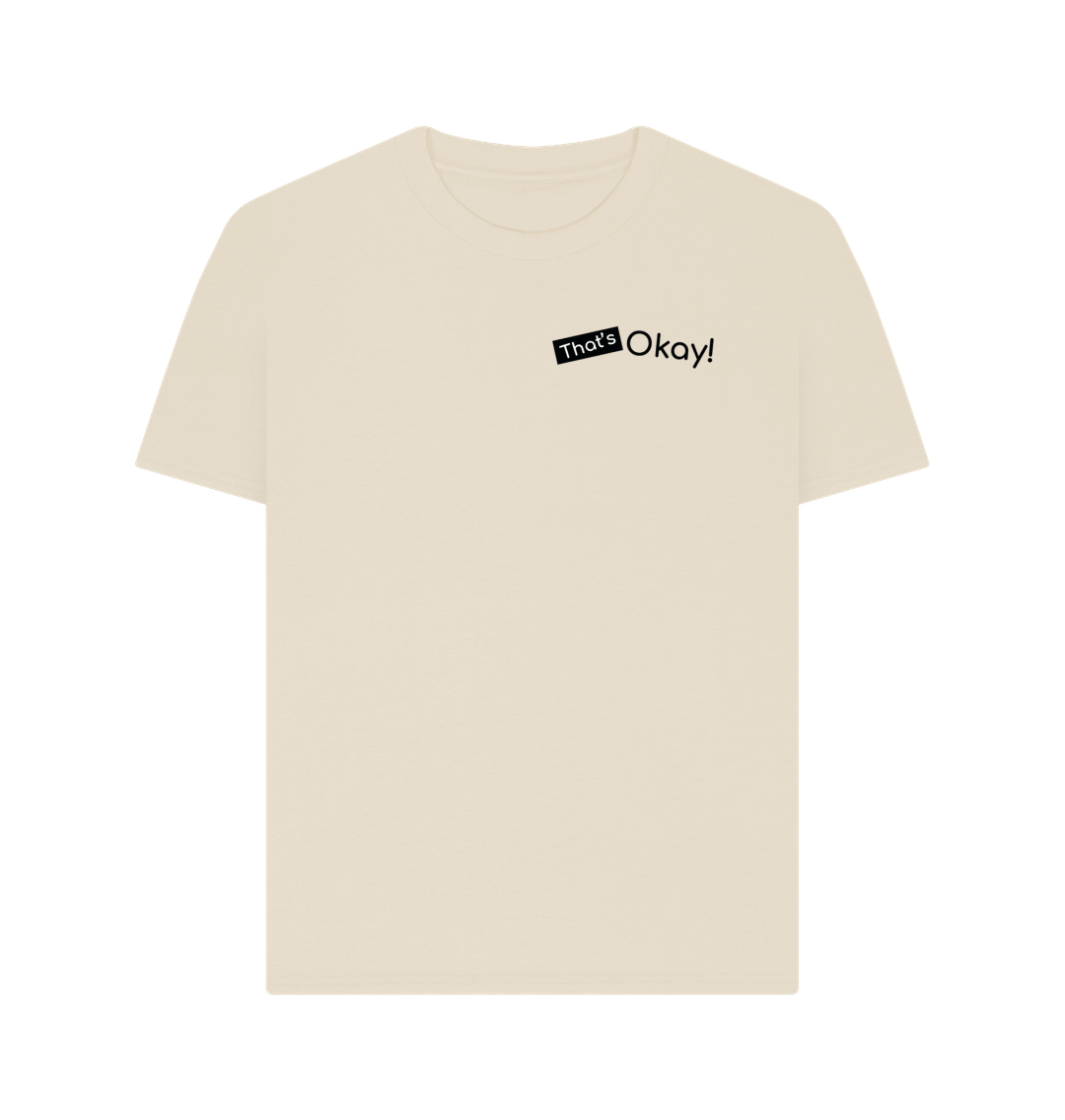 Oat Organic Cotton That's Okay Small Black Logo Mental Health Women's T-Shirt