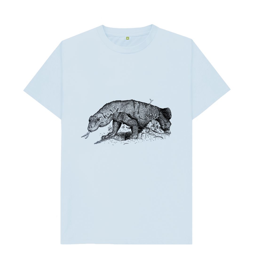 Sky Blue Komodo Dragon Organic T-Shirt Men's