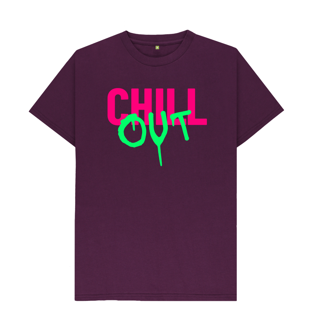 Purple Organic Cotton Men's T-shirt Chill Out