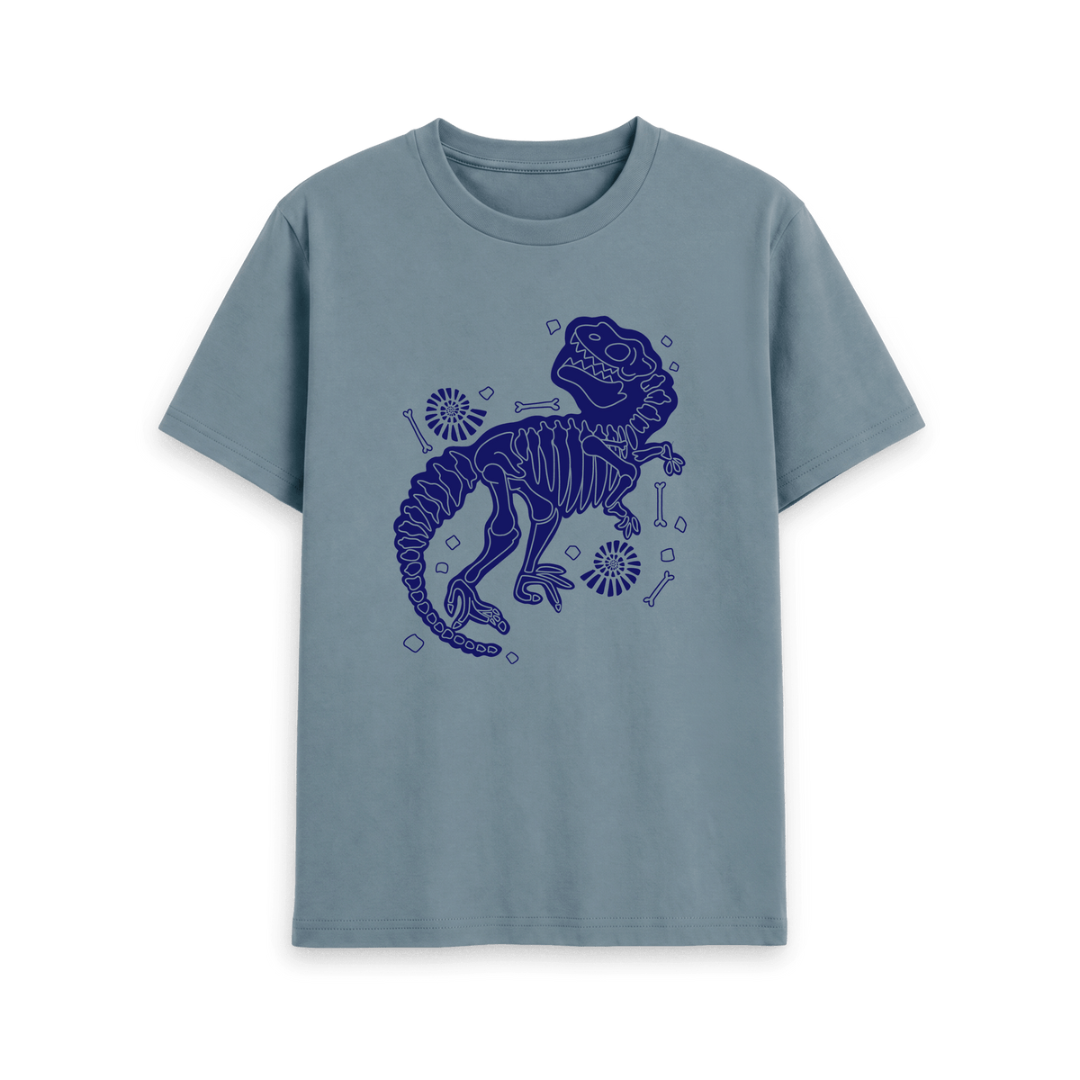 Stone Blue Printed T-shirt Front
