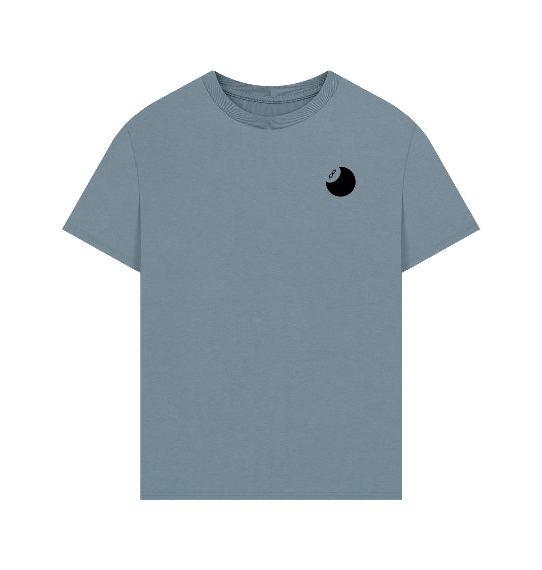 Stone Blue Organic Cotton Oversized  8 Ball Men's T-Shirt
