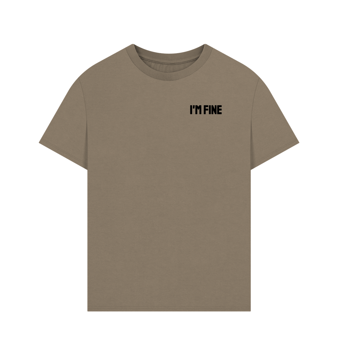 Willow I'm Fine Organic Cotton Men's Mental Health Oversized T-Shirt