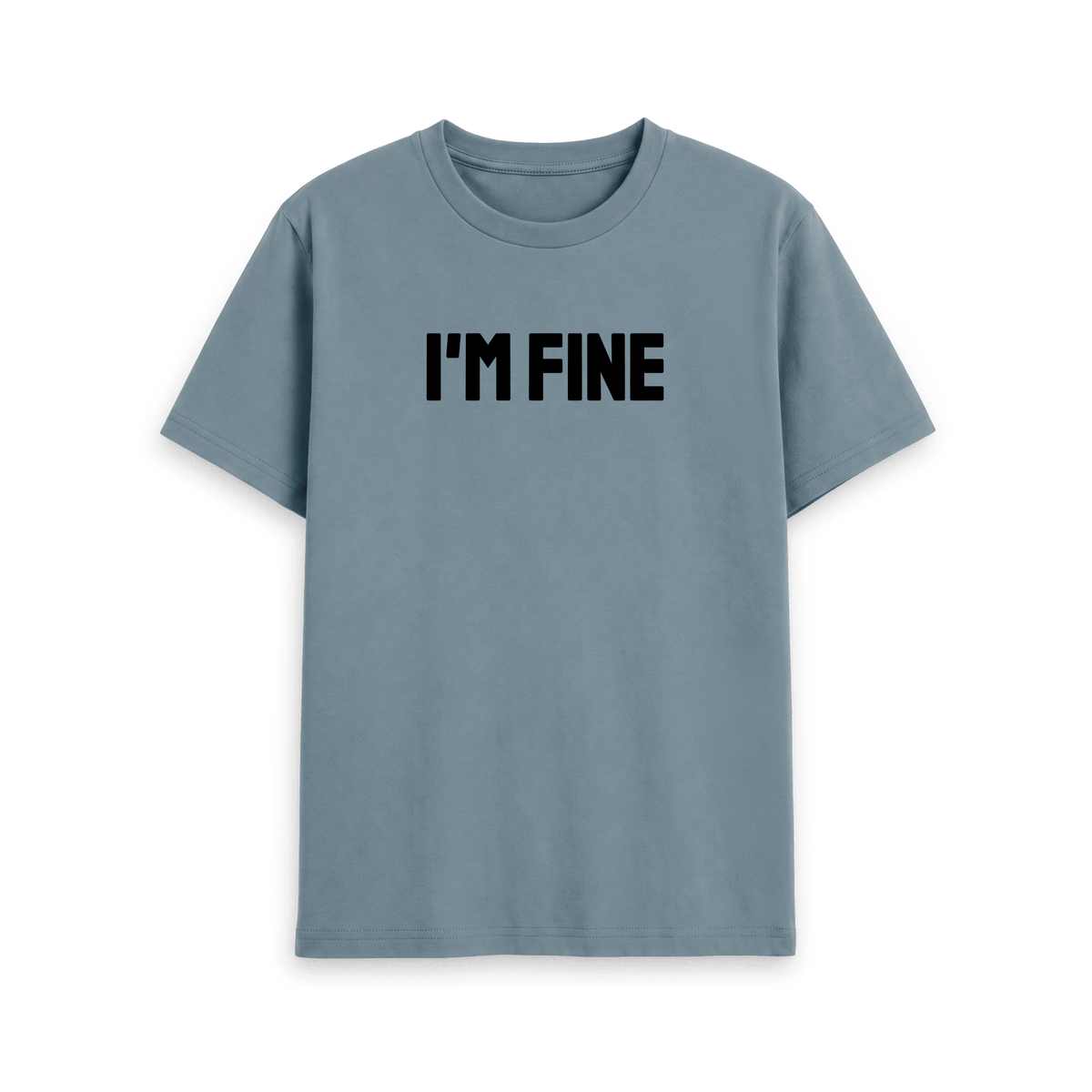 Stone Blue Printed T-shirt Front