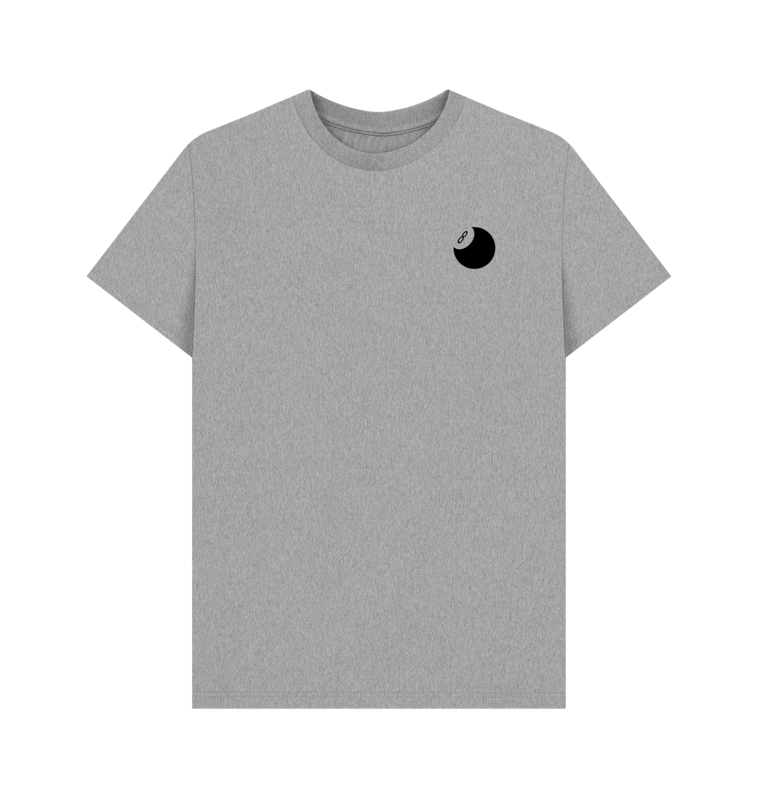 Athletic Grey Organic Cotton Men's 8 Ball T-Shirt Small Logo