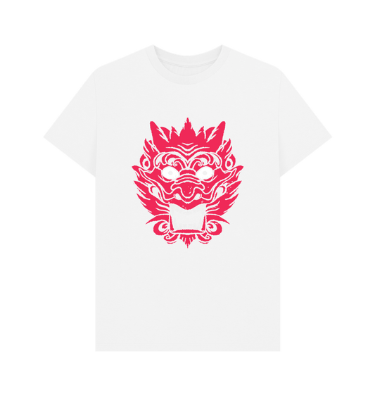 White Red Dragon Organic Cotton Men's T-Shirt