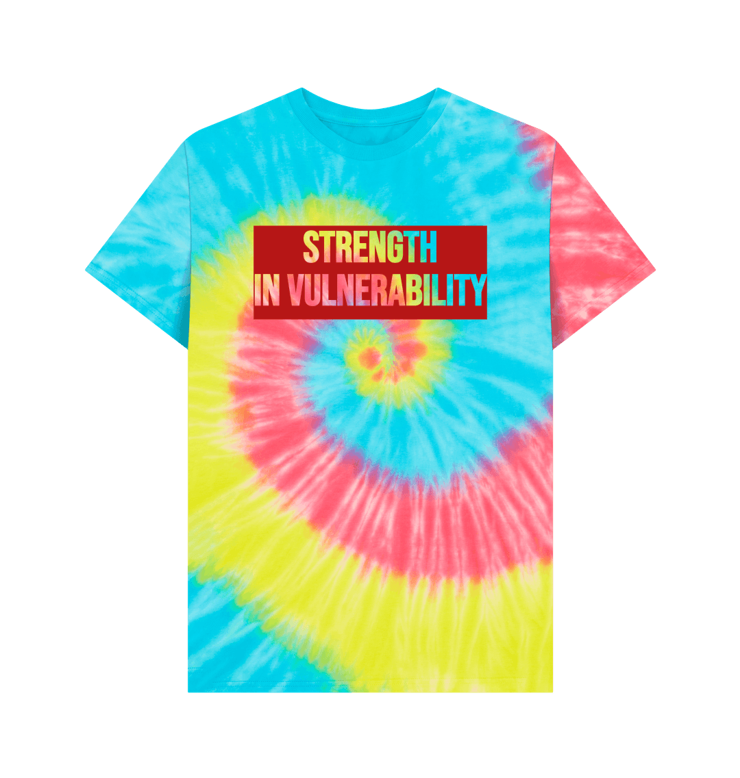 Tie Dye Strength In Vulnerability Men's Mental Health Organic Cotton T-Shirt