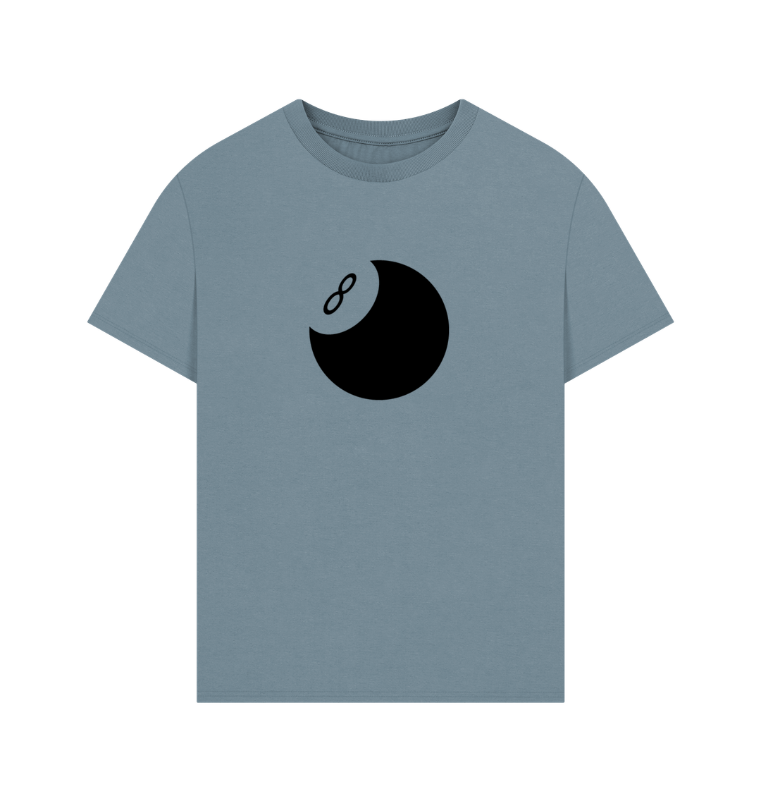 Stone Blue Organic Cotton Oversized 8 Ball Men's T-Shirt