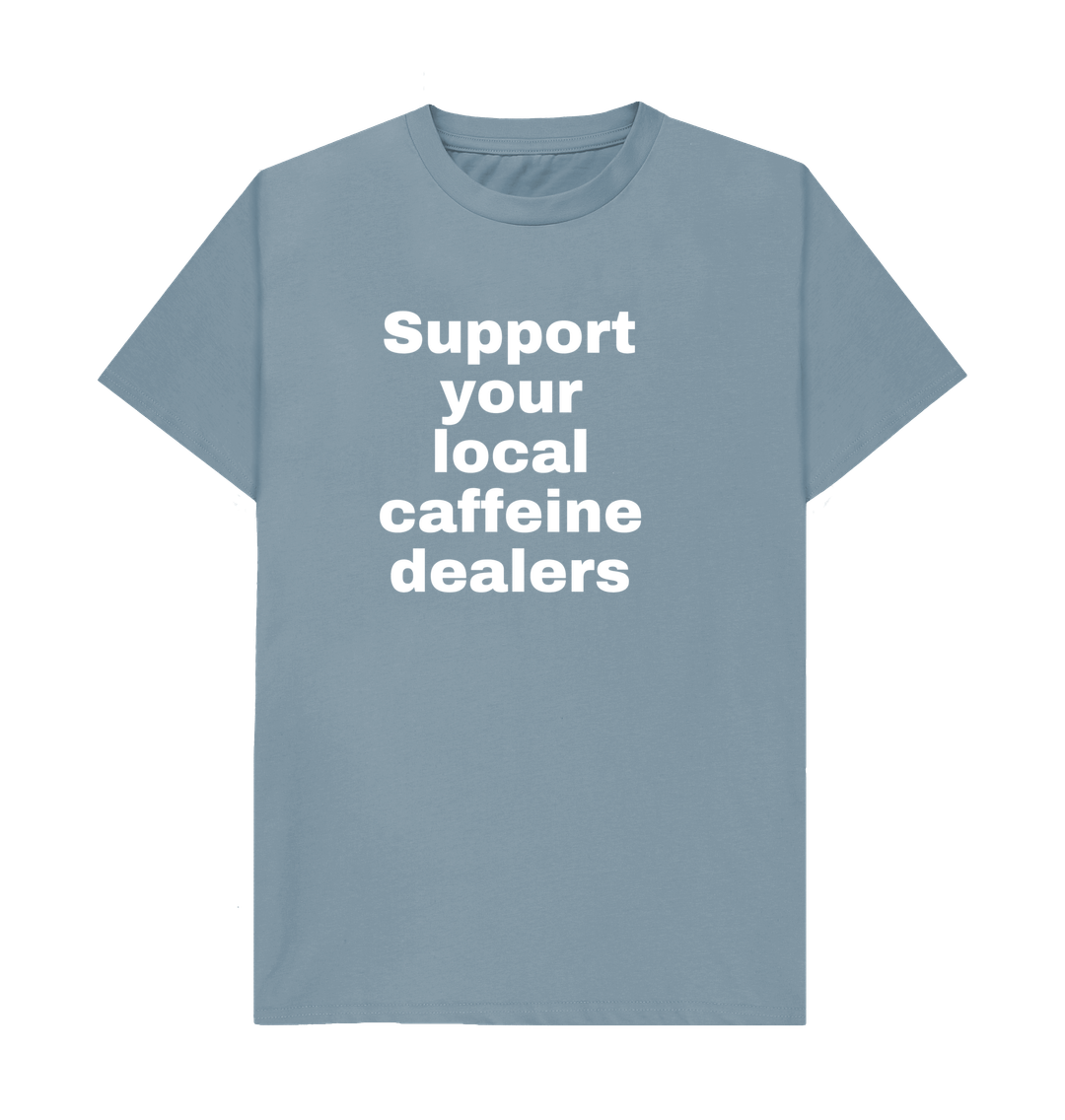Stone Blue Organic Cotton Men's T-shirt Caffeine