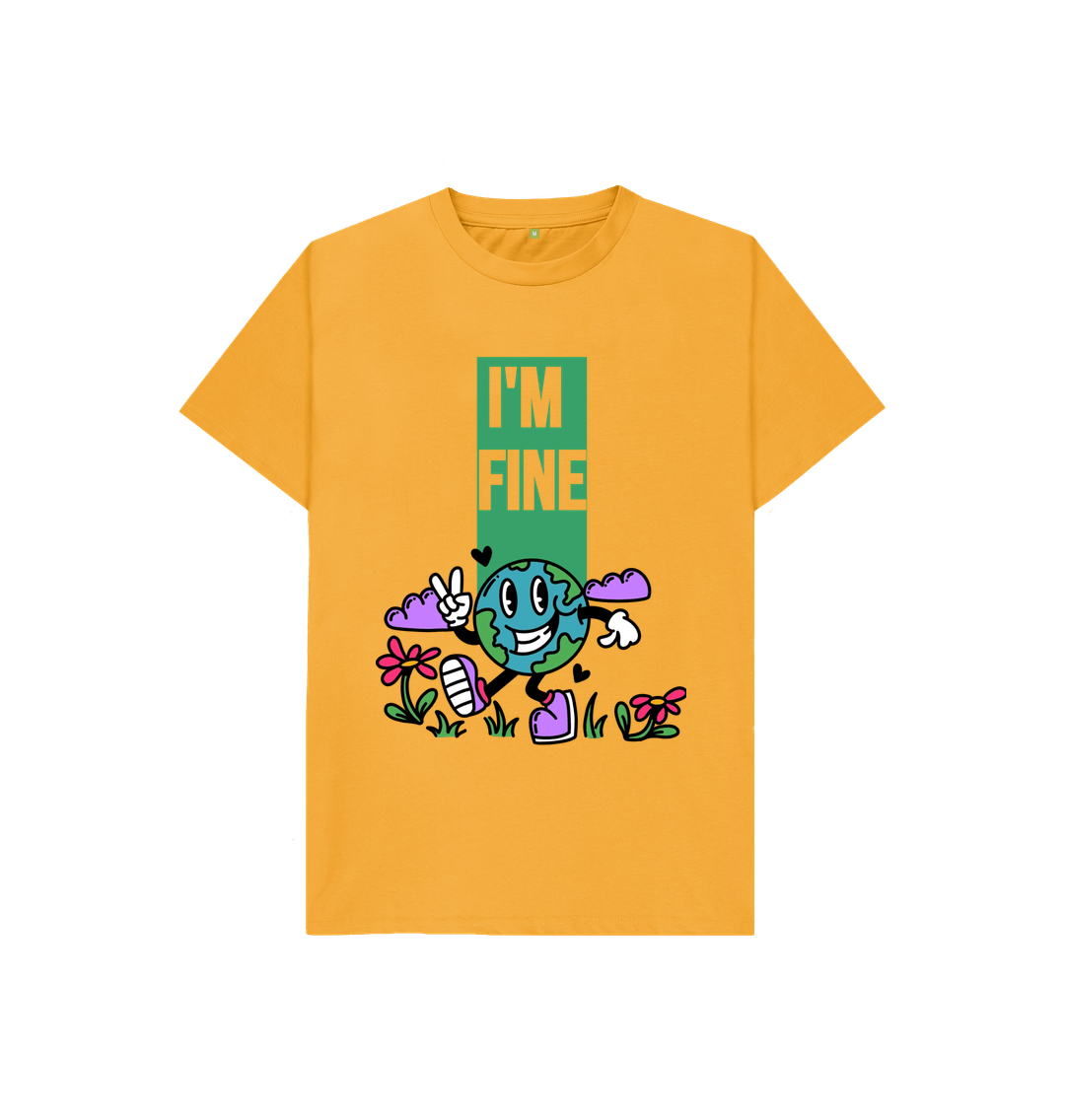 Mustard Organic Cotton I'm Fine Mental Health Children's T-Shirt