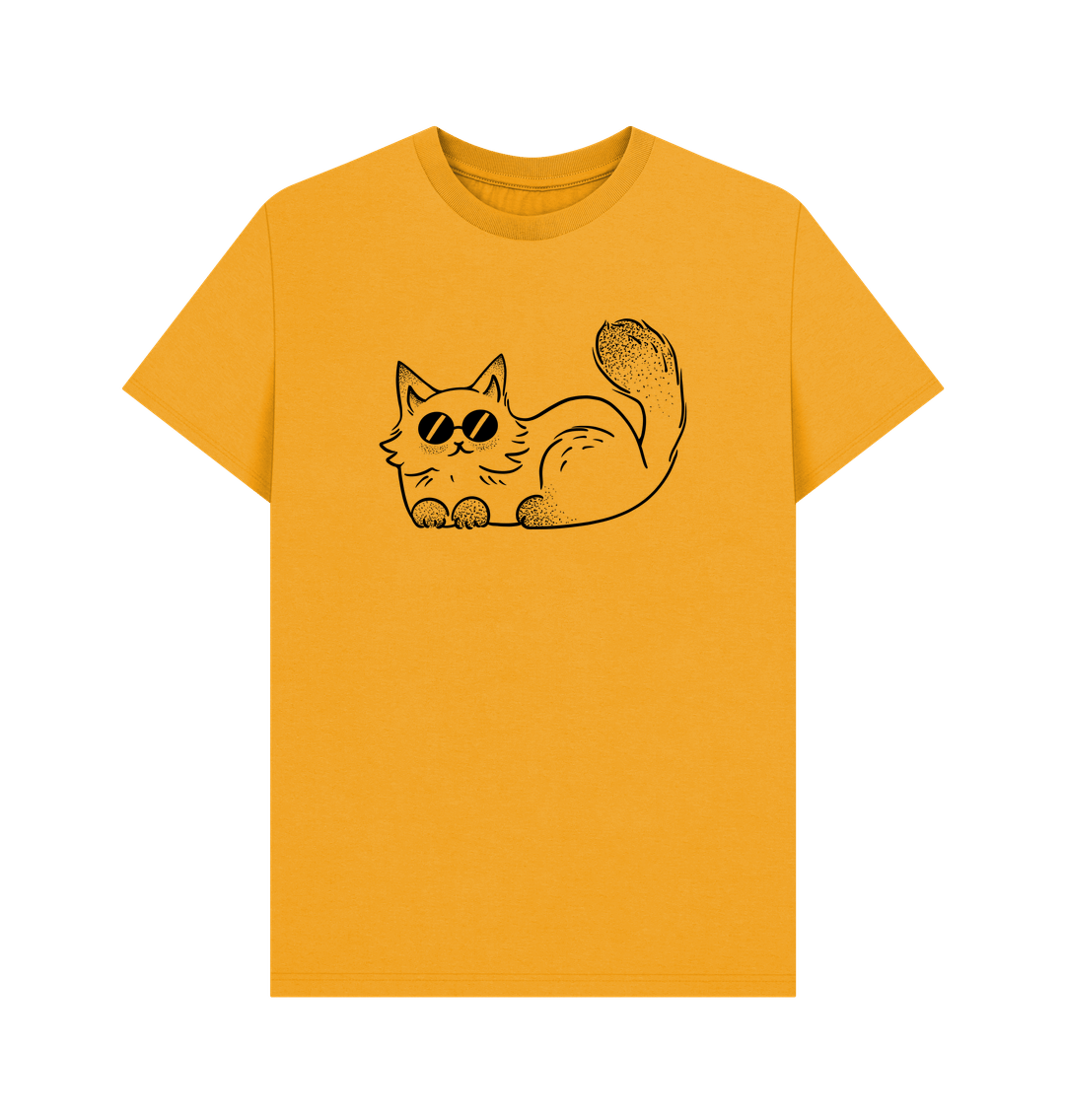 Mustard Organic Cotton Cool Cat T-Shirt for Men