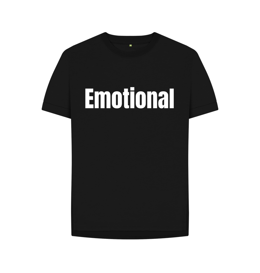 Black Organic Cotton Woman's Emotional T-Shirt