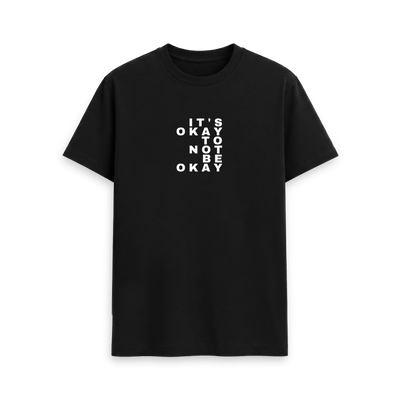 It's Okay to Not Be Okay White Print Organic Cotton Men's T-Shirt