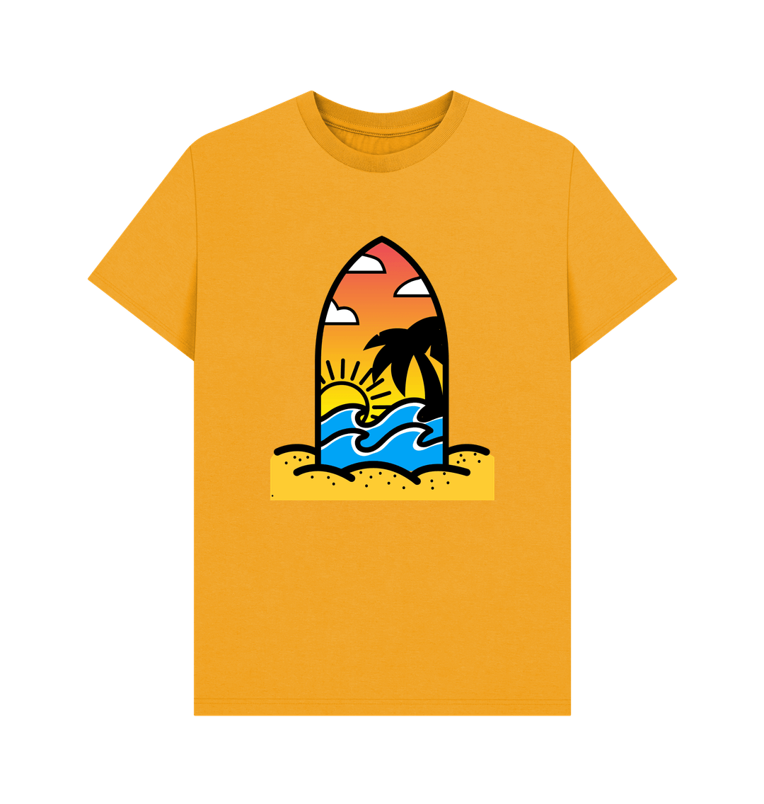 Mustard Organic Cotton Men's Beach Surf T-Shirt