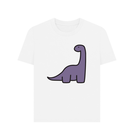 White Purple Dinosaur Organic Cotton Women's T-Shirt