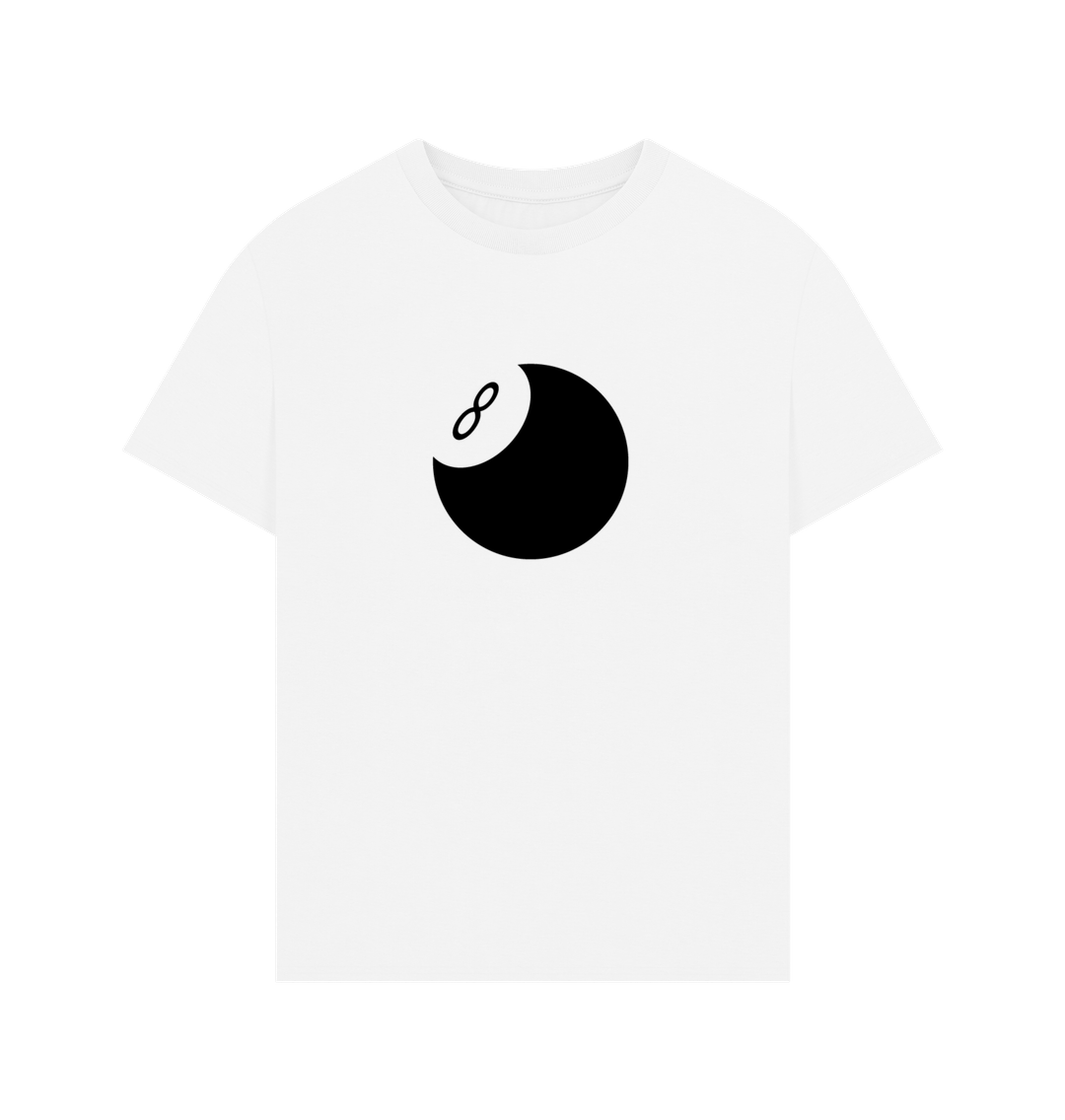 White Organic Cotton Oversized 8 Ball Men's T-Shirt