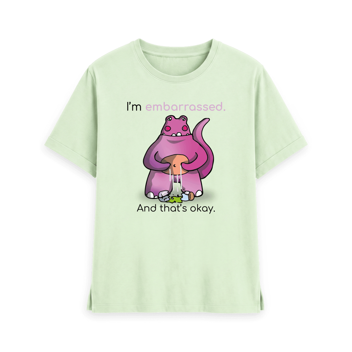Pastel Green Printed T-shirt Front
