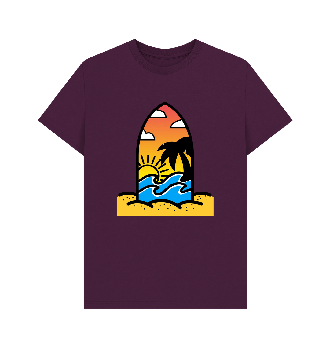 Purple Organic Cotton Men's Beach Surf T-Shirt