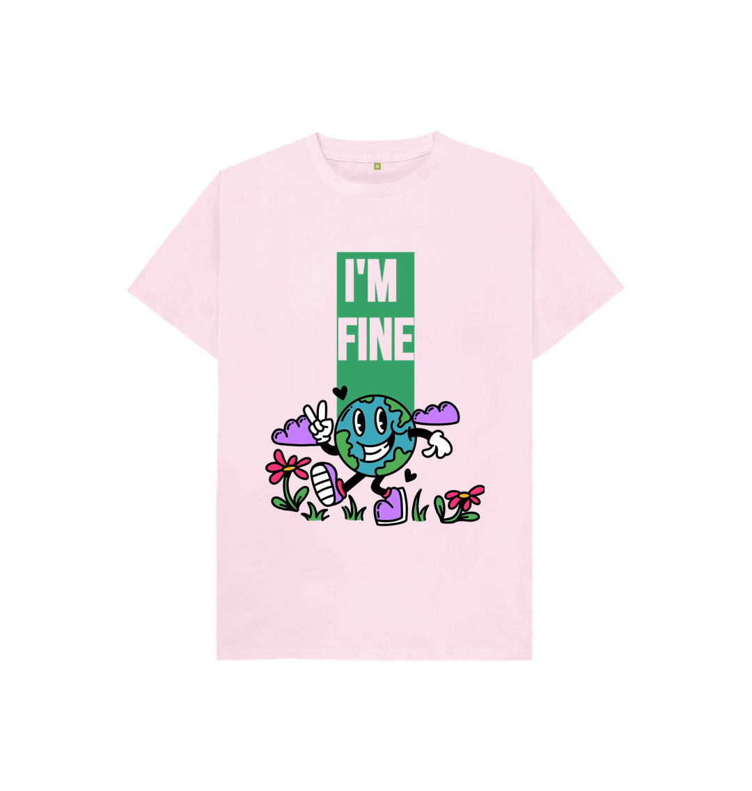 Pink Organic Cotton I'm Fine Mental Health Children's T-Shirt