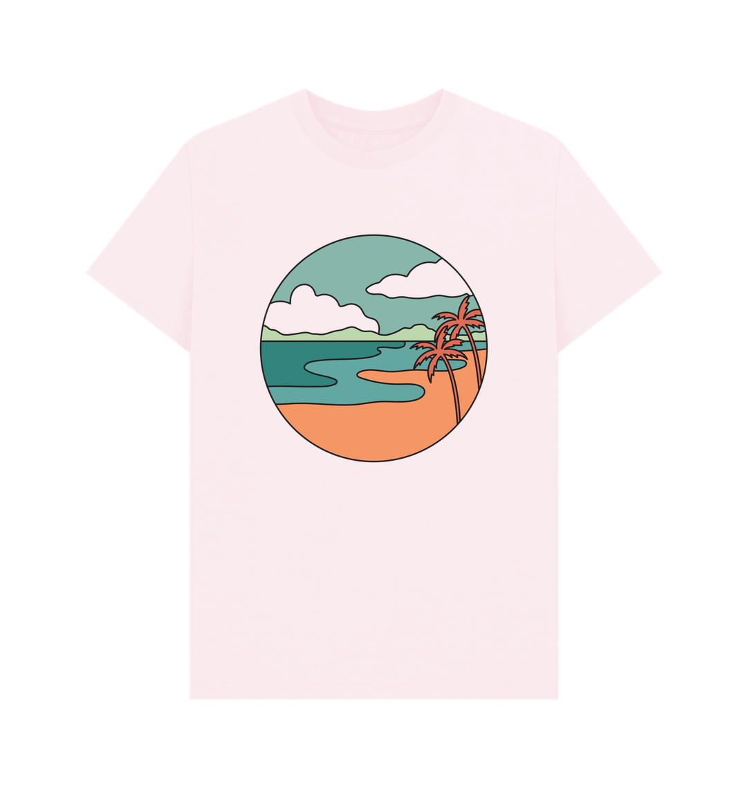 Pink Organic Cotton Men's Beach T-Shirt