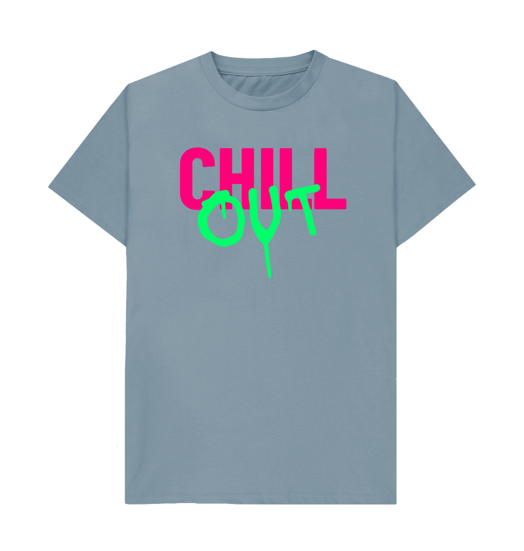 Stone Blue Organic Cotton Men's T-shirt Chill Out
