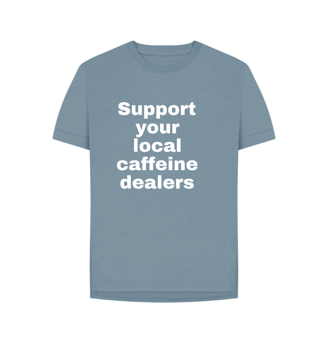 Stone Blue Organic Cotton Woman's T-shirt Caffeine