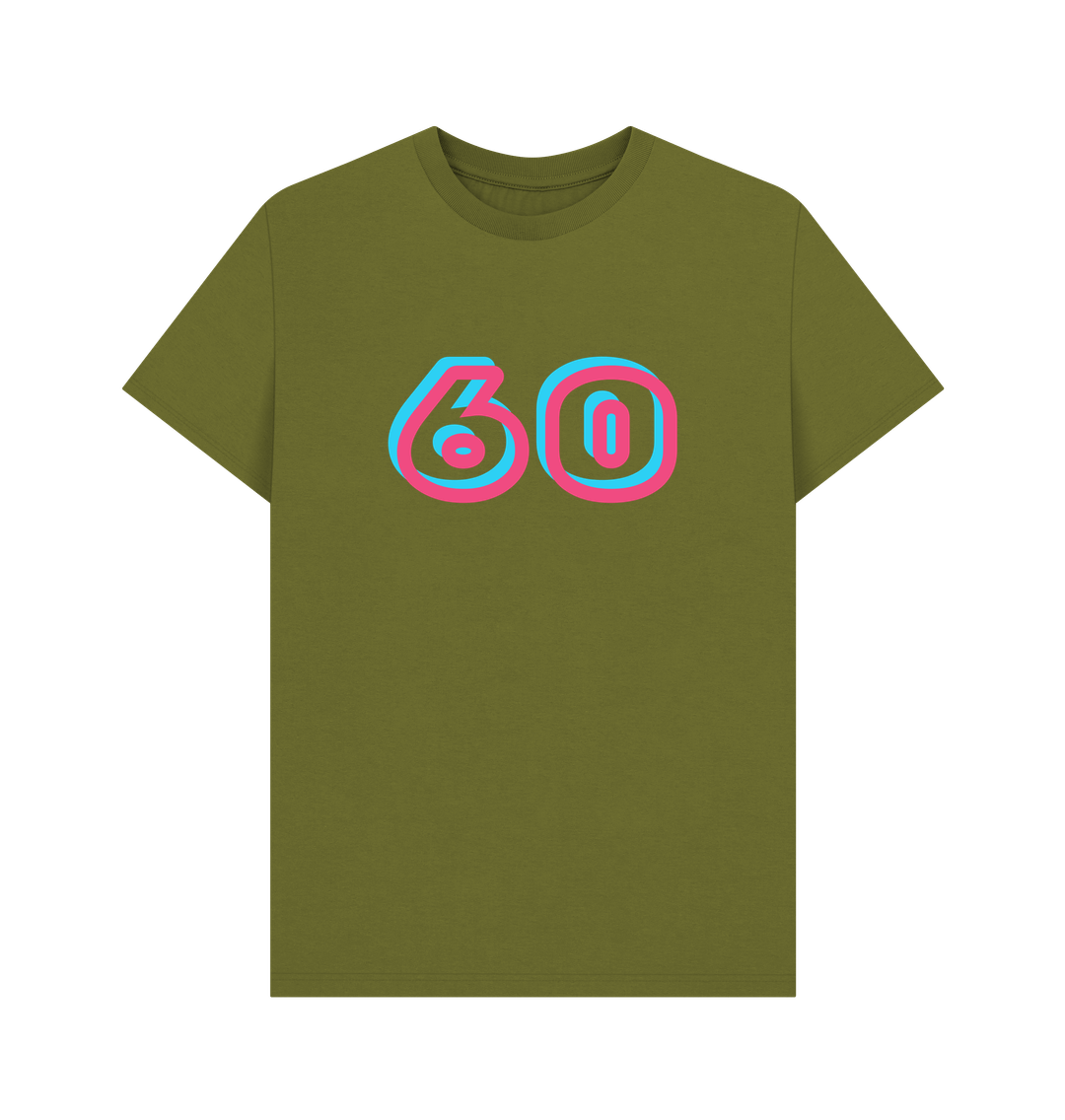 Moss Green Men's Organic Cotton T Shirts 60th birthday