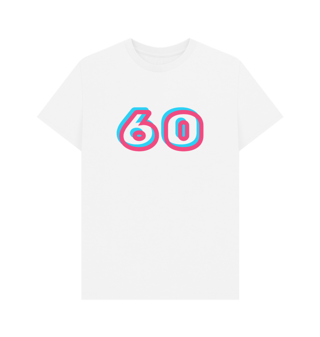 White Men's Organic Cotton T Shirts 60th birthday