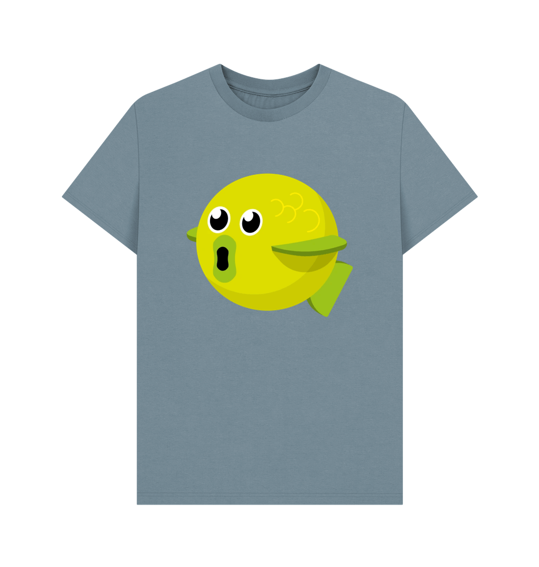 Stone Blue Organic Cotton Men's Fish T-Shirt
