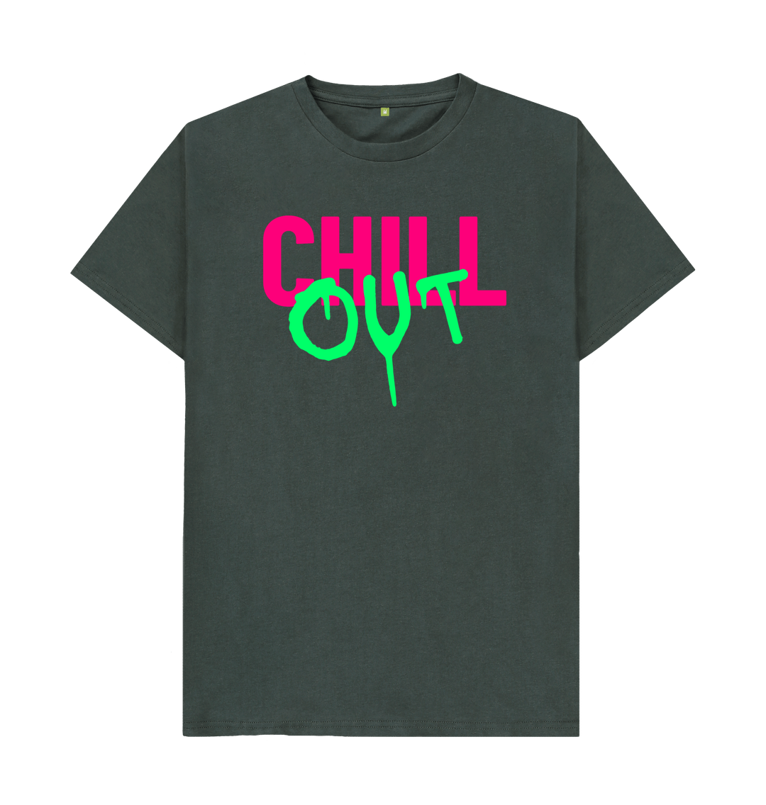 Dark Grey Organic Cotton Men's T-shirt Chill Out