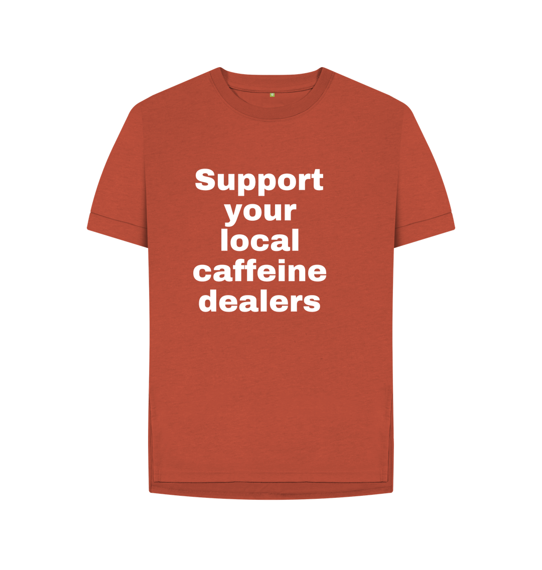 Rust Organic Cotton Woman's T-shirt Caffeine