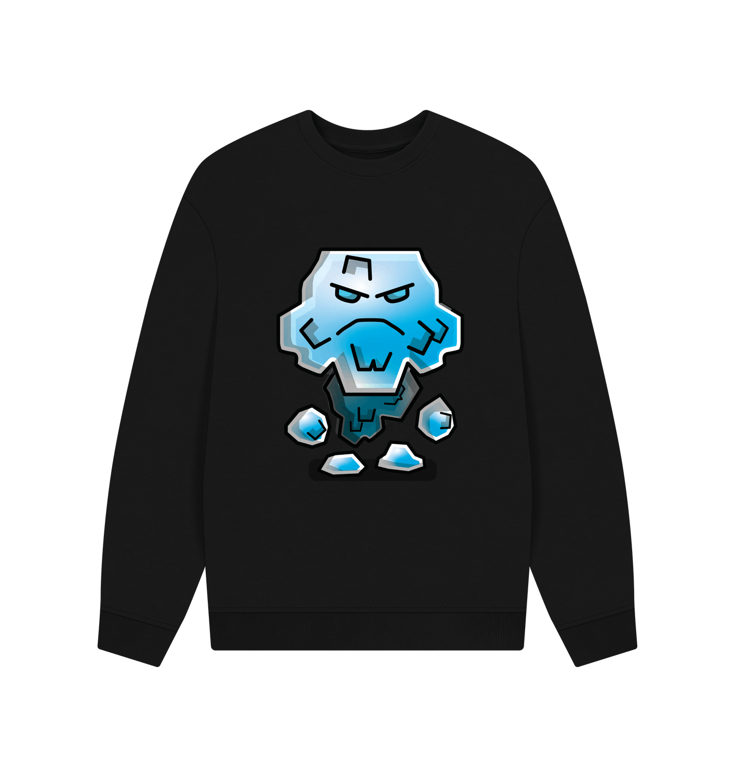 Black Printed Sweater Front