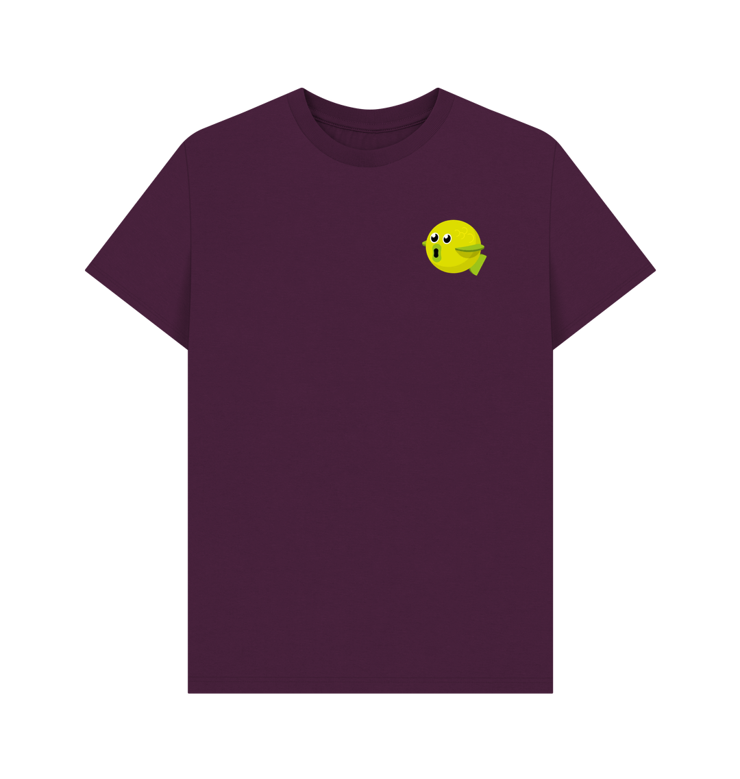 Purple Organic Cotton Men's Fish T-Shirt Small Logo