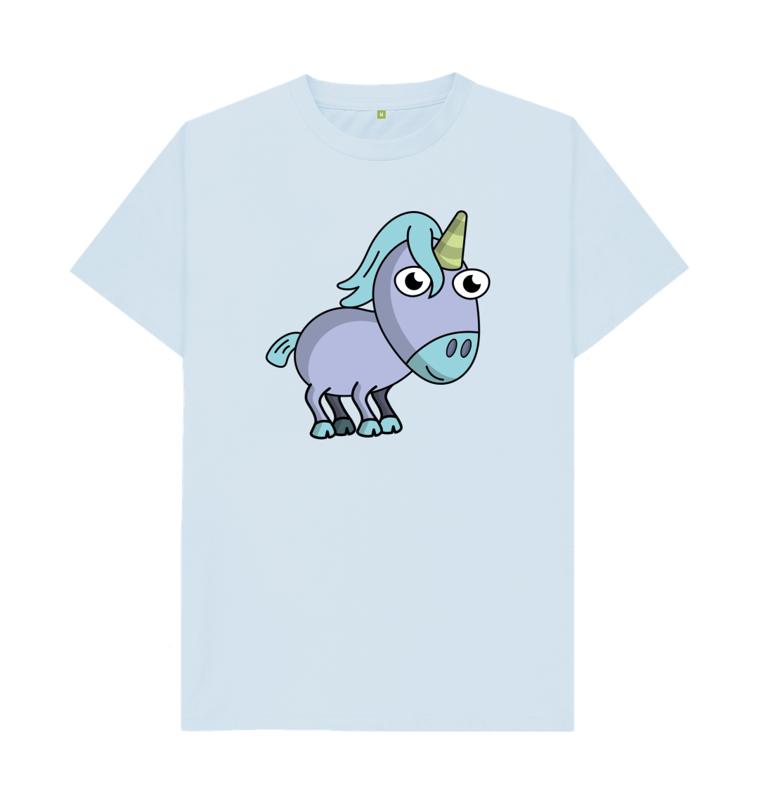 Sky Blue Unicorn Organic Cotton Men's T-shirt