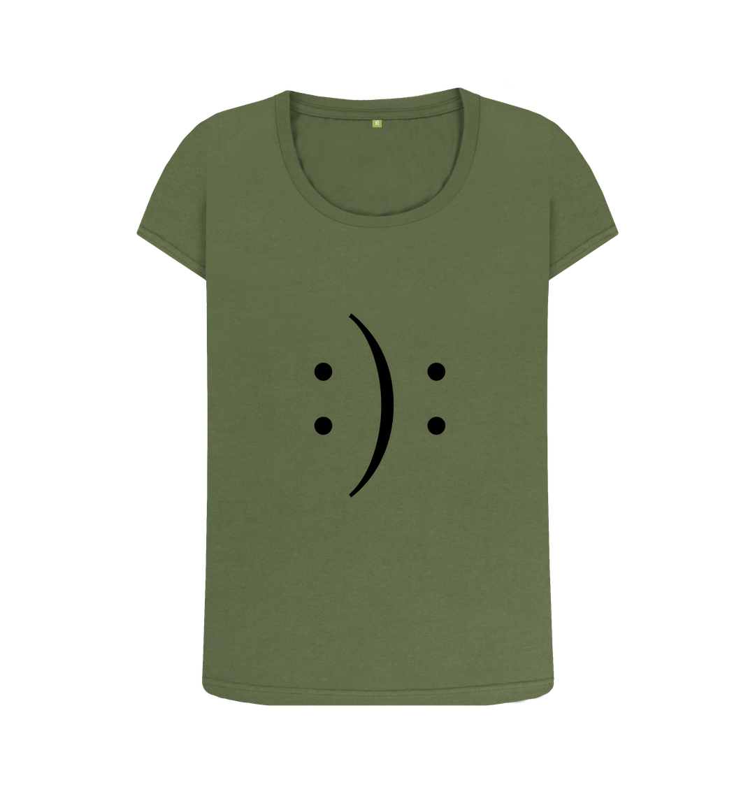 Khaki Organic Cotton Smile Mental Health Women's T-Shirt