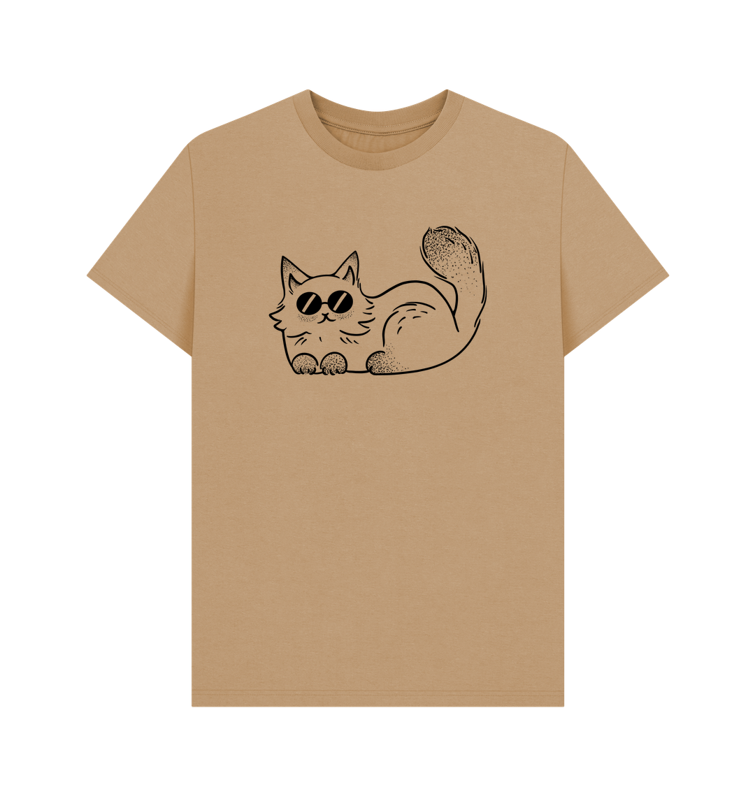 Sand Organic Cotton Cool Cat T-Shirt for Men