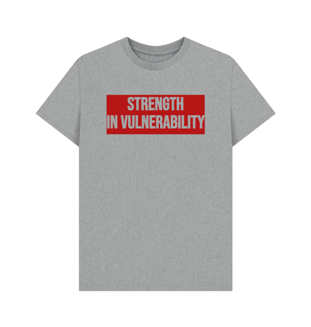 Athletic Grey Strength In Vulnerability Men's Mental Health Organic Cotton T-Shirt