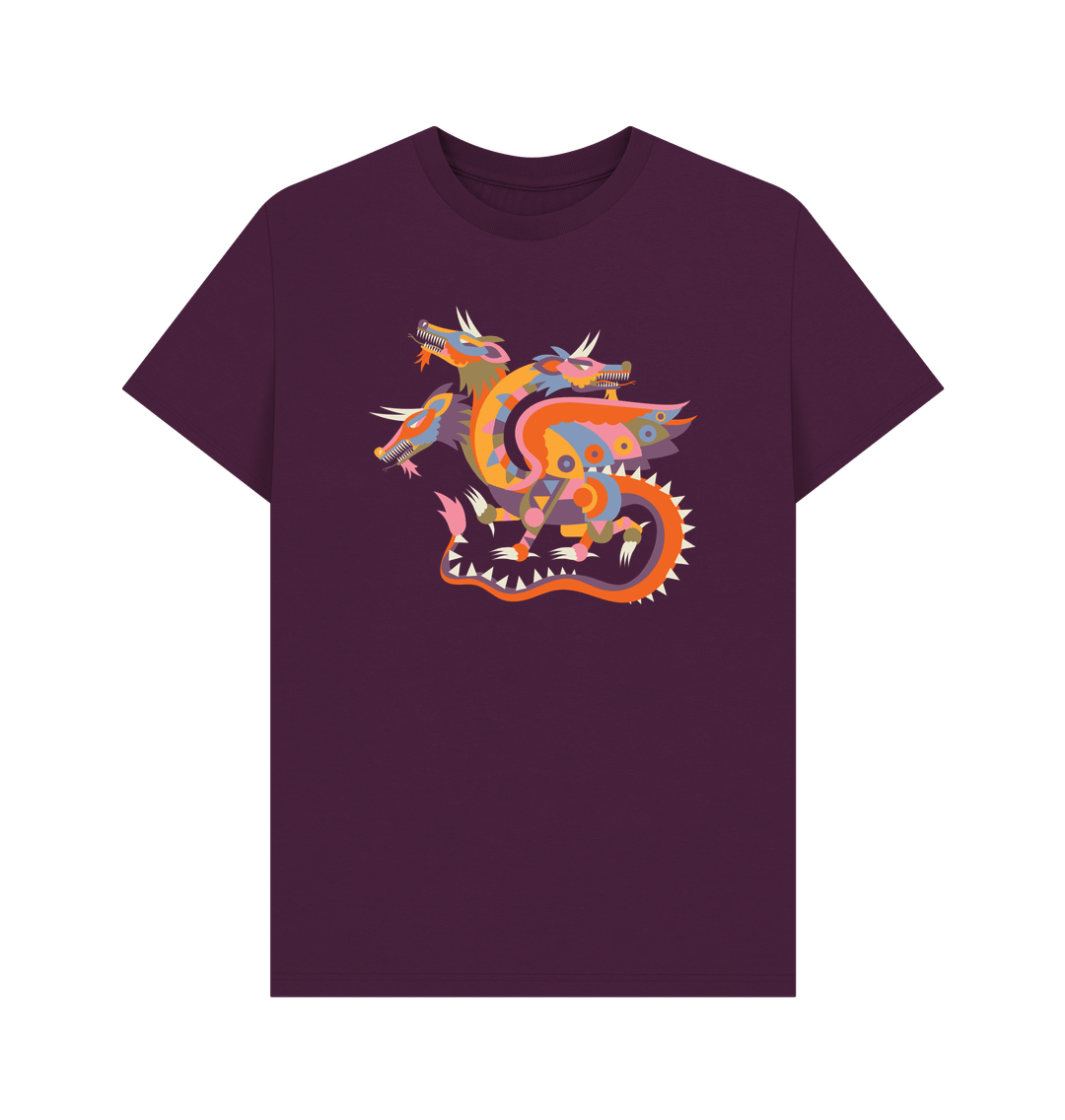 Purple Colourful Dragon Organic Cotton Men's T-Shirt