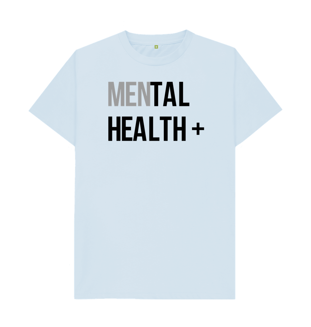 Sky Blue Men's Mental Health Positive Organic Cotton T-Shirt
