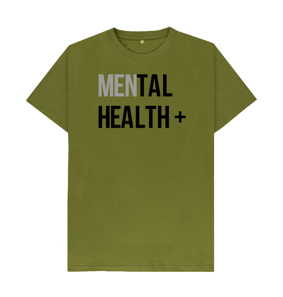 Moss Green Men's Mental Health Positive Organic Cotton T-Shirt