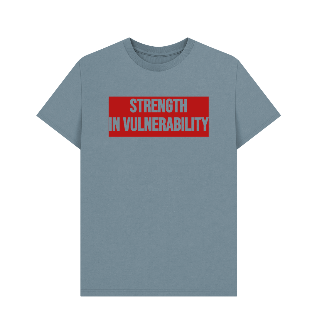 Stone Blue Strength In Vulnerability Men's Mental Health Organic Cotton T-Shirt