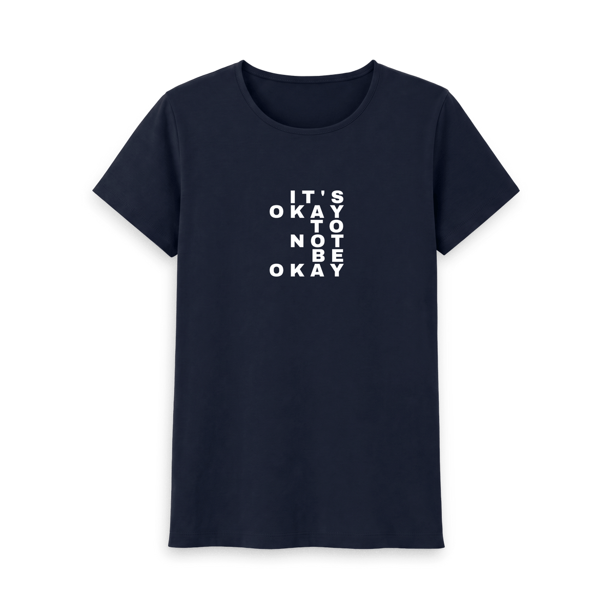 Navy Blue Printed T-shirt Front