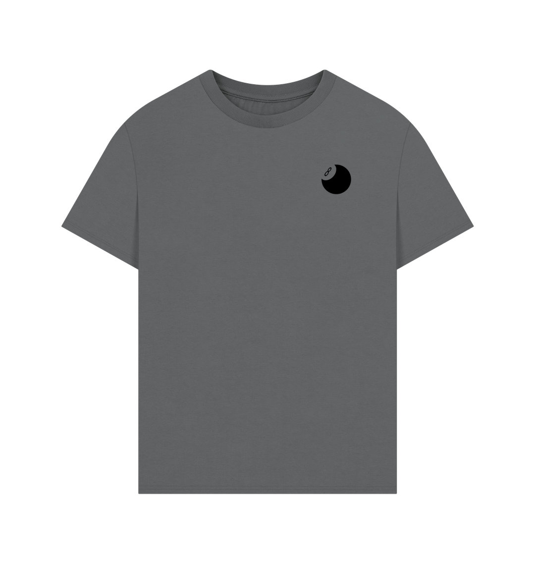 Slate Grey Organic Cotton Oversized 8 Ball Men's T-Shirt
