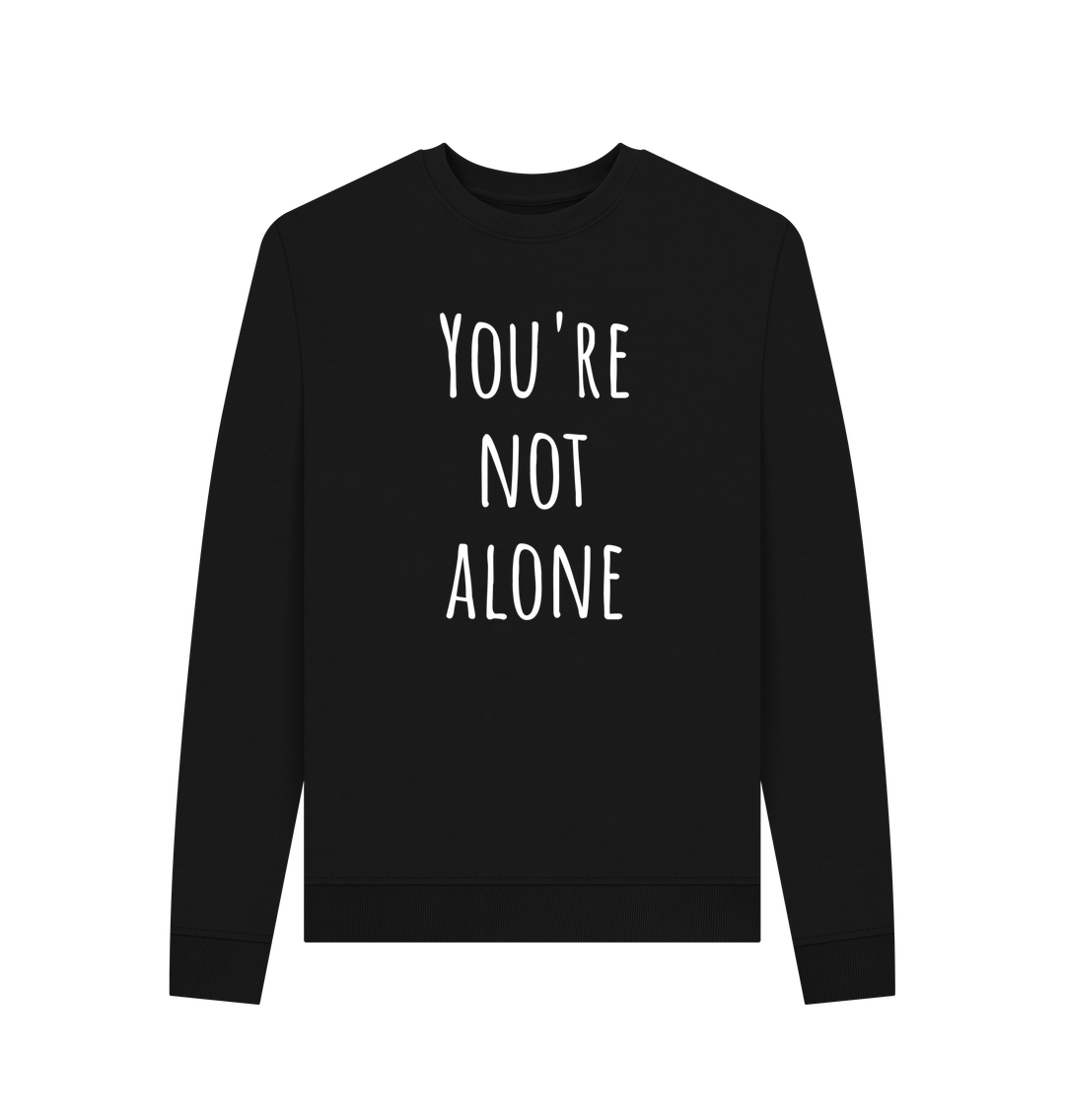 Black Women's You're Not Alone Mental Health Organic Cotton Crewneck Sweatshirt