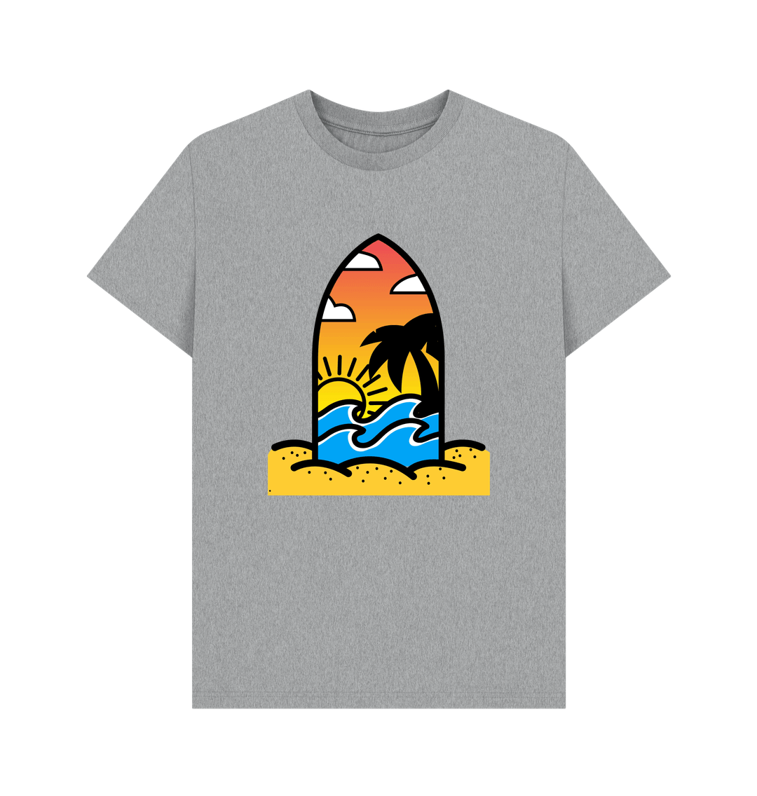 Athletic Grey Organic Cotton Men's Beach Surf T-Shirt